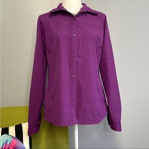 Columbia Purple Omni-Shade Long Sleeve
Button Up Top Large
